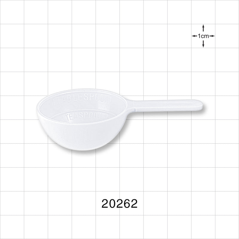 Measuring Scoop, White - 1 Tablespoon, 15 ml, 0.5 oz., 2.8 inch (71.1 mm) - 20262