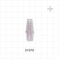 Straight Connector, Reducer, Tubing Port, Stepped, Natural - 0.32 inch ID/0.38 inch OD x 0.33 inch - 0.47 inch OD (8.13 mm/9.65 mm x 8.38 mm - 11.94 mm) - 21070