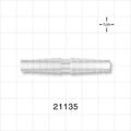 Straight Connector, Barbed, Natural - Fits 0.295 inch - 0.394 inch ID Tubing (7.5 mm - 10 mm) - 21135