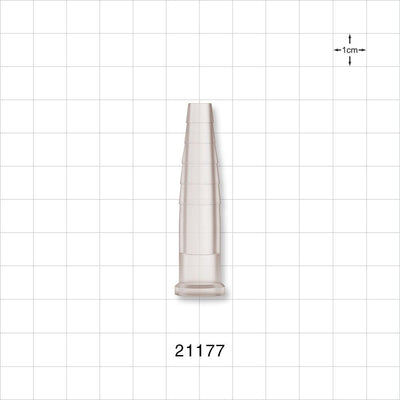 Straight Connector, Reducer, Barbed, Tubing Port, Natural - Fits 0.212 inch - 0.358 inch ID Tubing x 0.315 inch ID (5.4 mm - 9.1 mm x 8 mm) - 21177