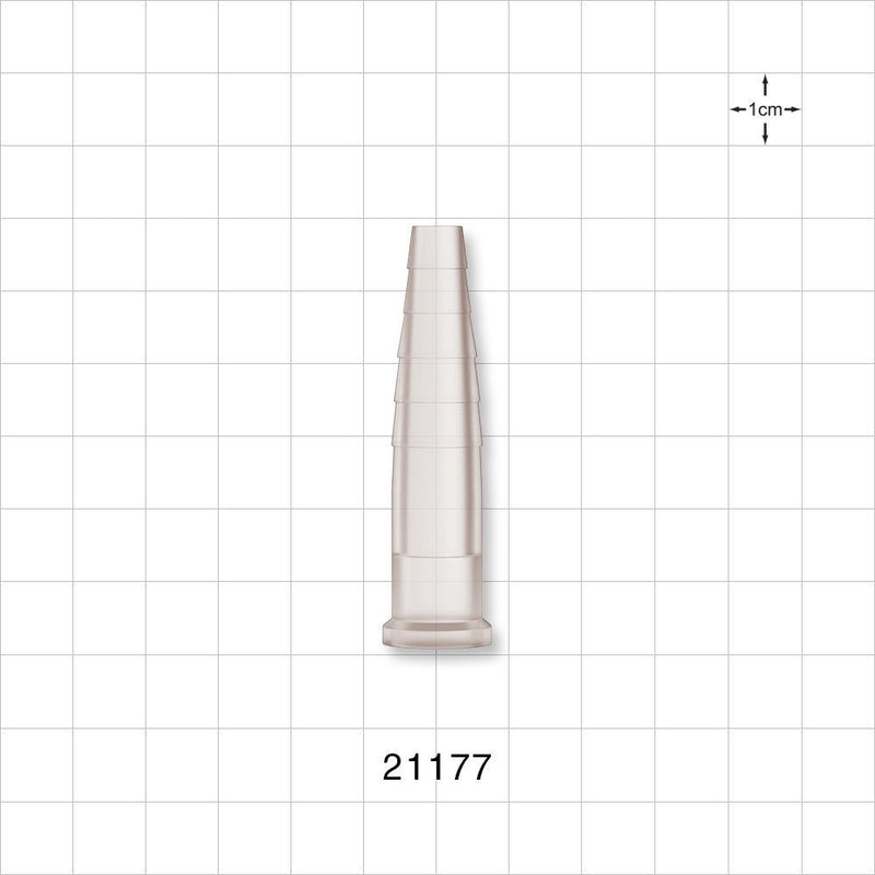 Straight Connector, Reducer, Barbed, Tubing Port, Natural - Fits 0.212 inch - 0.358 inch ID Tubing x 0.315 inch ID (5.4 mm - 9.1 mm x 8 mm) - 21177
