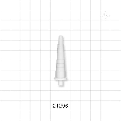 Stepped Connector, White, Male Luer Slip - 0.118 inch ID/0.156 inch–0.378 inch OD (3 mm ID/3.97 mm – 9.6 mm) - 21296
