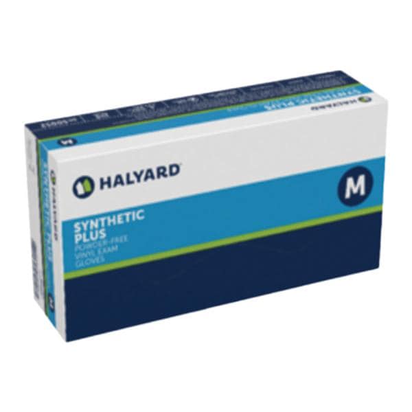 O & M Halyard -Synthetic Plus Vinyl Exam Gloves Large White Non-Sterile, 10 BX/CA 50033
