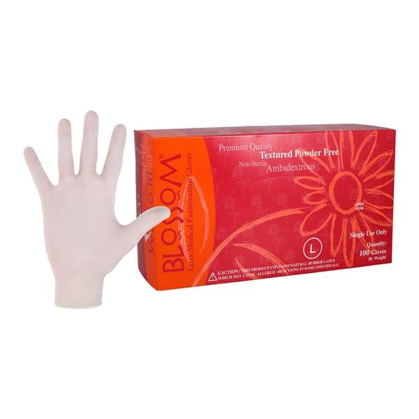 Blossom/Mexpo -Blossom Latex Exam Gloves Large White Non-Sterile, 10 BX/CA BM 6228-LTX-PF