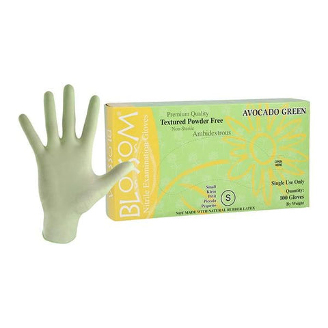 Blossom/Mexpo -Blossom Nitrile Exam Gloves Small Avocado Green Non-Sterile, 10 BX/CA BM 49486-N-PF