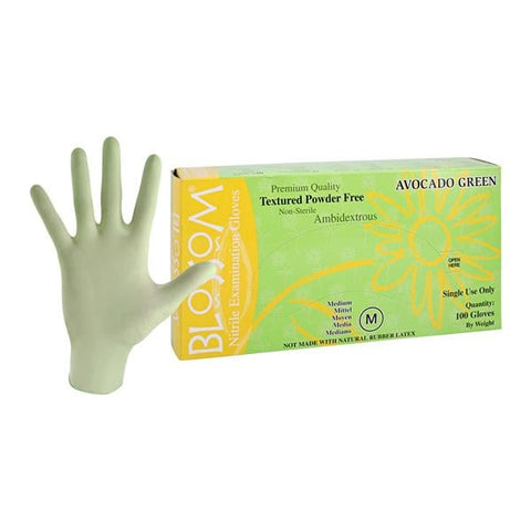 Blossom/Mexpo -Blossom Nitrile Exam Gloves Medium Avocado Green Non-Sterile, 10 BX/CABM 49487-N-PF