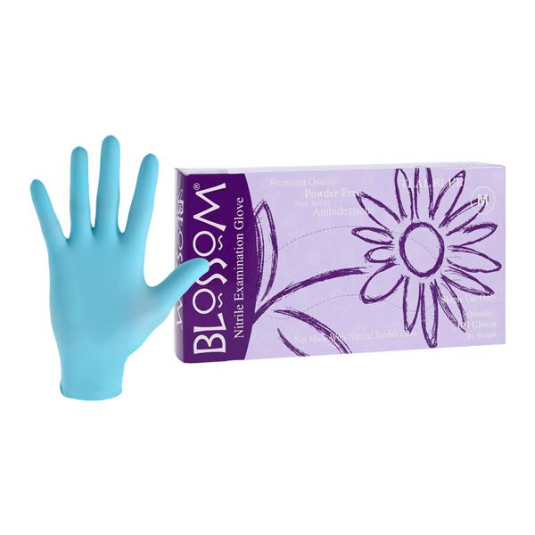 Blossom/Mexpo -Blossom Nitrile Exam Gloves Medium Teal Blue Non-Sterile, 10 BX/CA BM 45227-N-PF