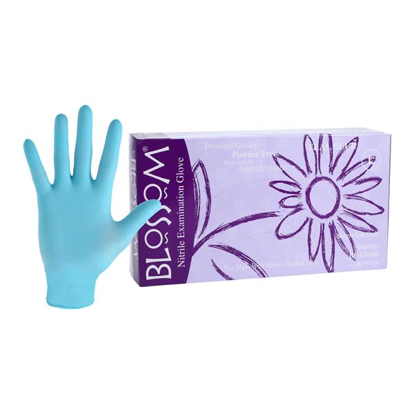 Blossom/Mexpo -Blossom Nitrile Exam Gloves Large Teal Blue Non-Sterile, 10 BX/CA BM 45228-N-PF