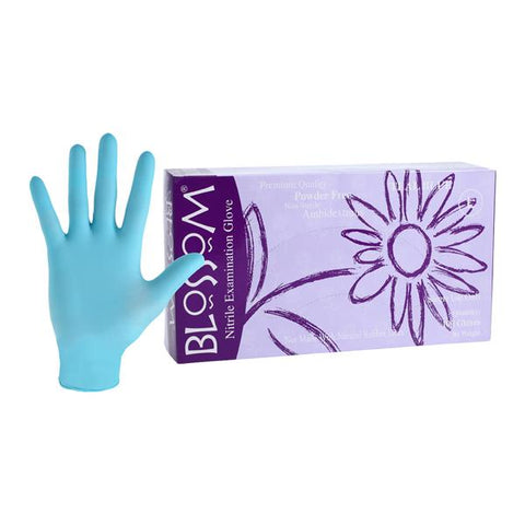 Blossom/Mexpo -Blossom Nitrile Exam Gloves Large Teal Blue Non-Sterile, 10 BX/CA BM 45228-N-PF