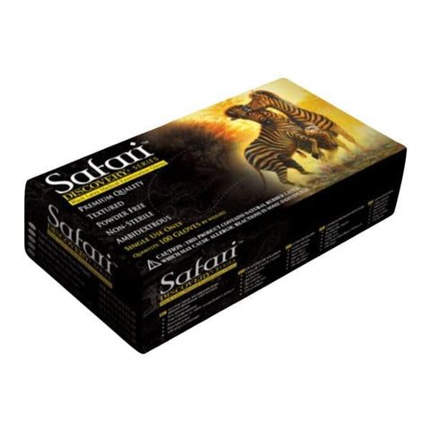 Safari by Mexpo -Safari Latex Exam Gloves Small Black Non-Sterile SFR 87326-B-LTX-PF