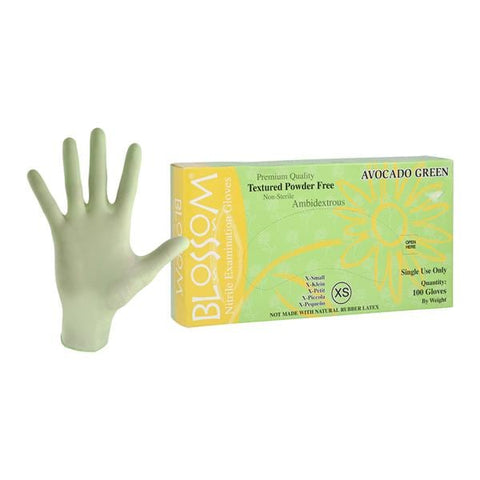Blossom/Mexpo -Blossom Nitrile Exam Gloves X-Small Avocado Green Non-Sterile, 10 BX/CA BM 49485-N-PF