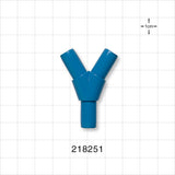 Y Connector, Tubing Ports, Blue - Fits 5/16 inch ID Tubing (0.313 inch, 7.94 mm) - 218251