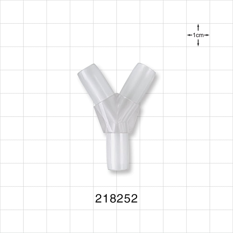 Y Connector, Tubing Ports, Natural - Fits 5/16 inch ID Tubing (0.313 inch, 7.94 mm) - 218252
