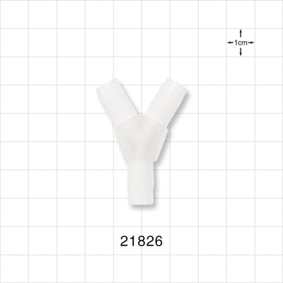 Y Connector, Barbed Natural - Fits 5/16 inch ID Tubing (0.312 inch, 7.94 mm) - 21826