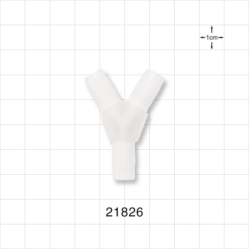Y Connector, Barbed Natural - Fits 5/16 inch ID Tubing (0.312 inch, 7.94 mm) - 21826