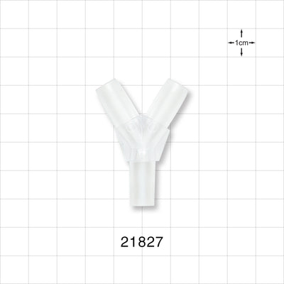 Y Connector, Barbed, Natural - Fits 5/16 inch ID Tubing (0.313 inch, 7.94 mm) - 21827