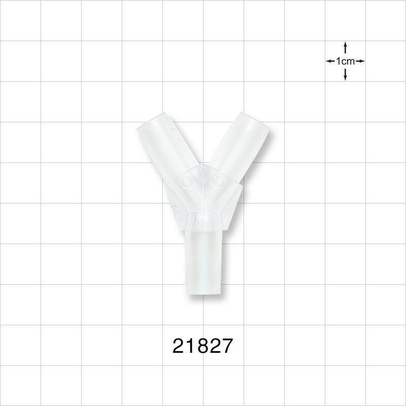 Y Connector, Barbed, Natural - Fits 5/16 inch ID Tubing (0.313 inch, 7.94 mm) - 21827