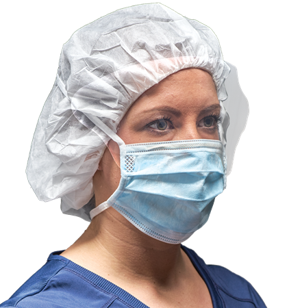 DEROYAL FACE MASK WITH SPLASH SHIELDZ™ PROCEDURE MASK WITH EAR LOOPS AND ULTRACLEAR™ SHIELDZ™ (PACKAGING - CR) (QUANTITY - 100/CS)