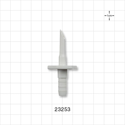 Spike, Non-Vented, Barb Connector - Fits 1/4 inch ID Tubing (0.25 inch, 6.35 mm) - 23253