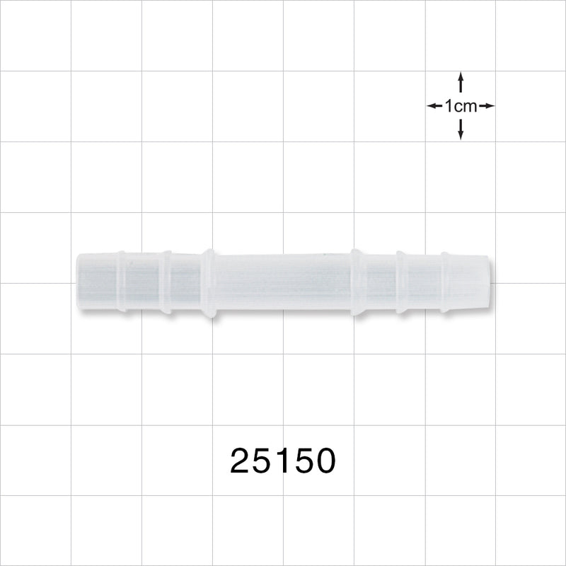 Straight Connector, Barbed, Natural - Fits 5/16 inch ID Tubing (0.313 inch, 7.94 mm) - 25150