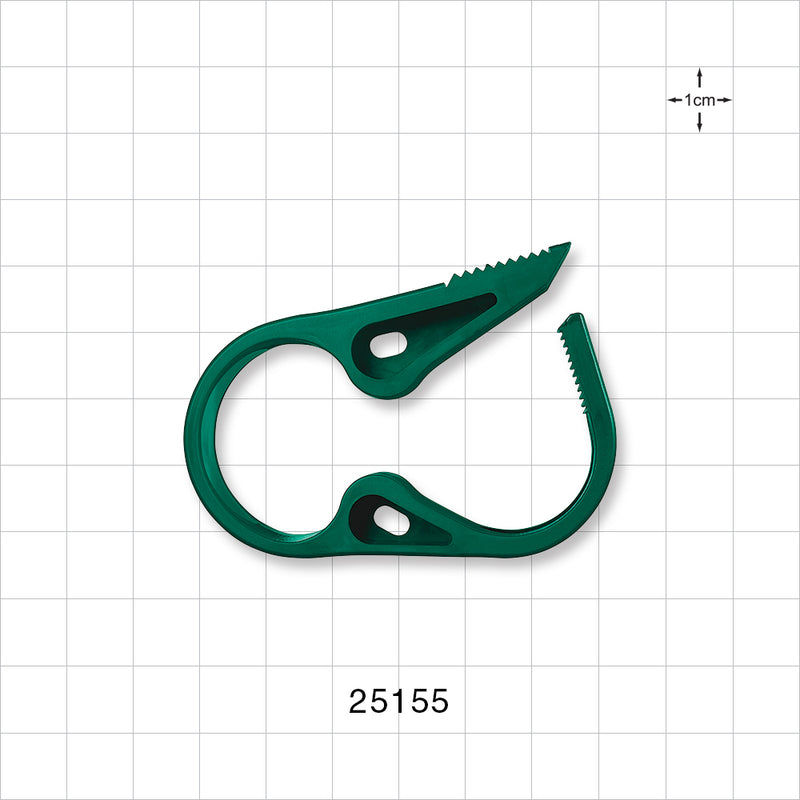 Pinch Clamp, Ratchet-Style, Green - Fits 3/4 inch OD Tubing (0.75 inch, 19.1 mm) - 25155