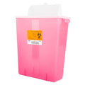 Medegen Medical Products, LLC -Sharps Container 3gal Translucent/Red/Black 12-1/2x13-1/2x6" Flat Lockable Sliding Lid Polypropylene Large Stackable Each, 12 EA/CA MDG 8710TF