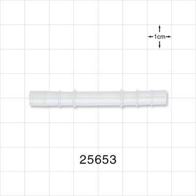 Straight Connector, Barbed, Natural - 1/4 inch OD (0.25 inch, 6.35 mm) - 25653