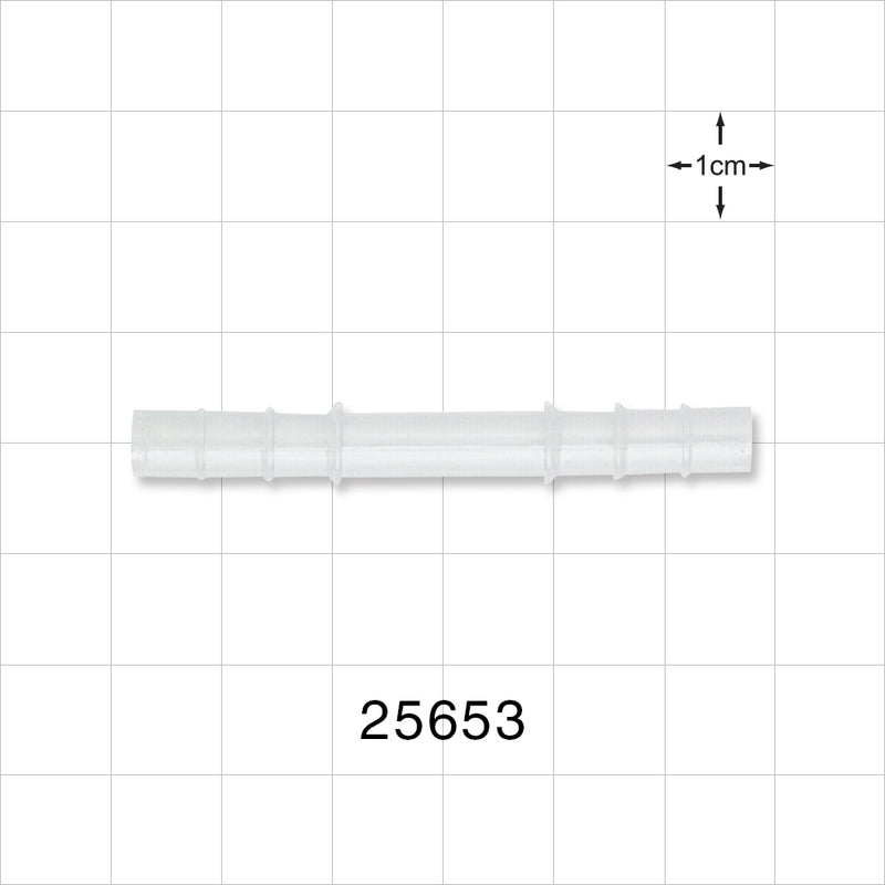 Straight Connector, Barbed, Natural - 1/4 inch OD (0.25 inch, 6.35 mm) - 25653