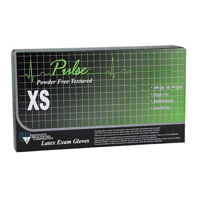 Innovative Health Care -Pulse Latex Exam Gloves X-Small White Non-Sterile, 10 BX/CA 151050