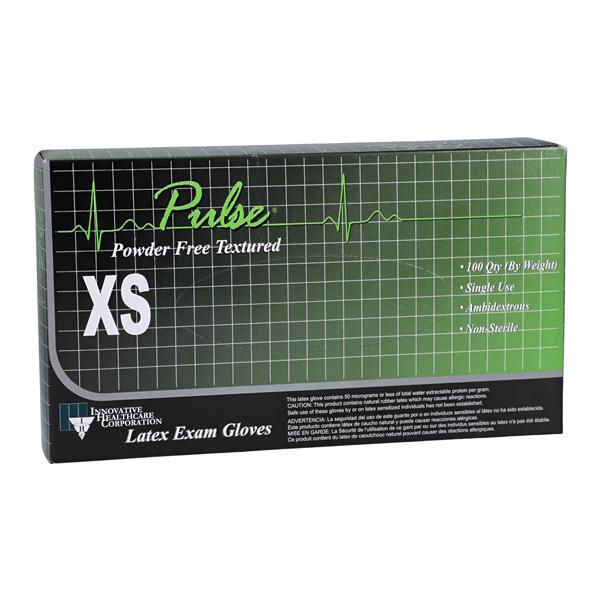 Innovative Health Care -Pulse Latex Exam Gloves X-Small White Non-Sterile, 10 BX/CA 151050