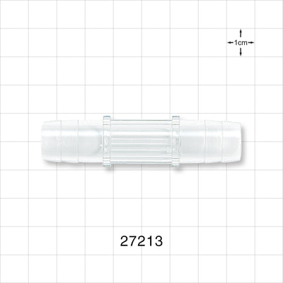 Straight Connector, Barbed, Natural - Fits 1/2 inch ID Tubing (0.5 inch, 12.7 mm) - 27213