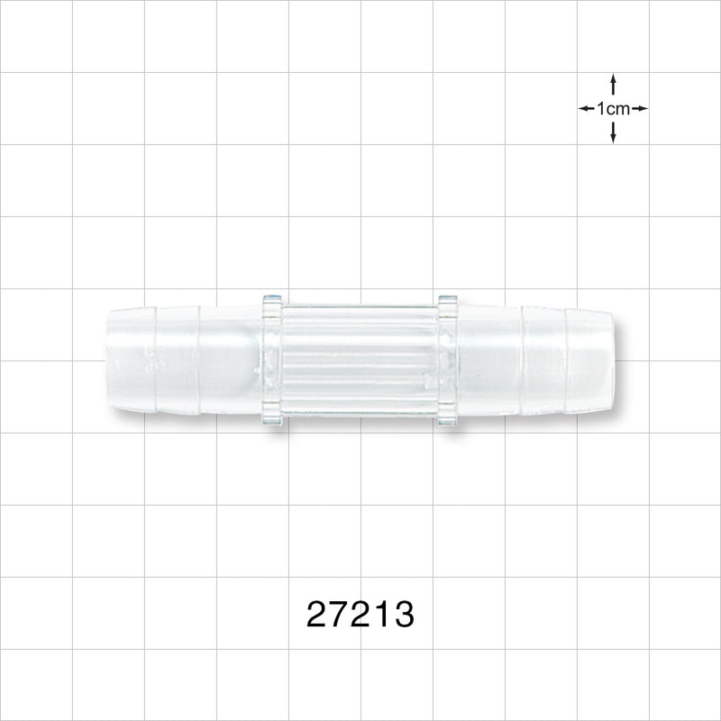 Straight Connector, Barbed, Natural - Fits 1/2 inch ID Tubing (0.5 inch, 12.7 mm) - 27213