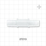 Straight Connector, Barbed, Natural - Fits 1/2 inch ID Tubing (0.5 inch, 12.7 mm) - 27213