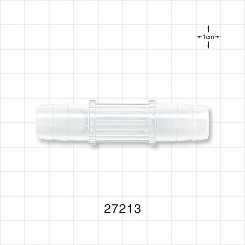 Straight Connector, Barbed, Natural - Fits 1/2 inch ID Tubing (0.5 inch, 12.7 mm) - 27213