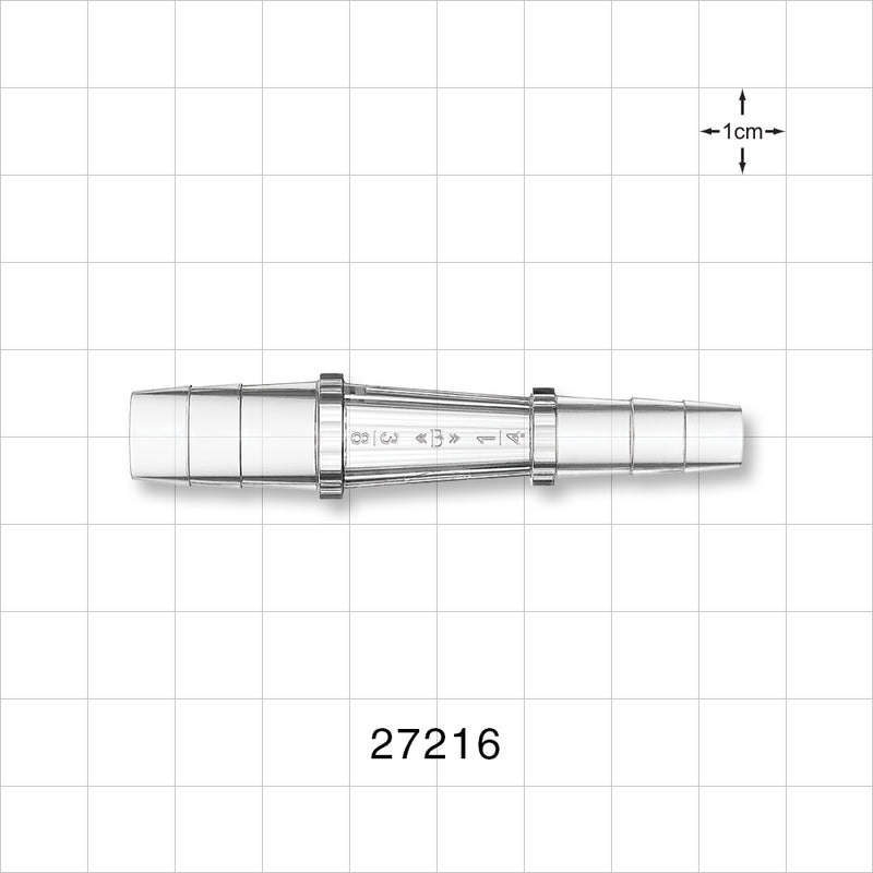 Straight Connector, Reducer, Barbed, Natural - Fits 3/8 inch x 1/4 inch ID Tubing (0.375 inch x 0.25 inch, 9.53 mm x 6.35 mm) - 27216