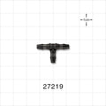 T Connector, Barbed, Black - Fits 1/8 inch ID Tubing (0.125 inch, 3.18 mm) - 27219