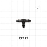T Connector, Barbed, Black - Fits 1/8 inch ID Tubing (0.125 inch, 3.18 mm) - 27219