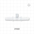 Straight Connector, Barbed, Female Luer Lock Side Port, Clear - Fits 1/4 inch ID Tubing (0.25 inch, 6.35 mm) - 27222