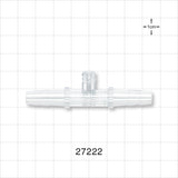 Straight Connector, Barbed, Female Luer Lock Side Port, Clear - Fits 1/4 inch ID Tubing (0.25 inch, 6.35 mm) - 27222