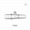 Straight Connector, Reducer, Barbed, Female Luer Lock Side Port, Clear - Fits 1/2 inch x 3/8 inch ID Tubing (0.5 inch x 0.375 inch, 12.7 mm x 9.53 mm) - 27225