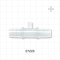 Straight Connector, Barbed, Female Luer Lock Side Port, Clear - Fits 1/2 inch ID Tubing (0.5 inch, 12.7 mm) - 27226
