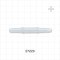 Straight Connector, Barbed, Clear - Fits 3/8 inch ID Tubing (0.375 inch, 9.53 mm) - 27229