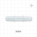 Straight Connector, Barbed, Natural - Fits 3/8 inch ID Tubing (0.375 inch, 9.53 mm) - 27231
