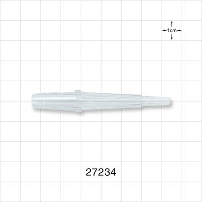 Straight Connector, Reducer, Barbed, Male Luer Slip, Natural - Fits 1/4 inch ID Tubing (0.25 inch, 6.35 mm) - 27234
