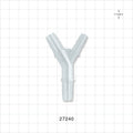 Y Connector, Reducer, Barbed, Clear - Fits 3/8 inch (0.375 inch, 9.53 mm); Fits 1/4 inch ID Tubing (0.25 inch, 6.35 mm) - 27240