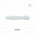 Straight Connector, Reducer, Barbed, Male Luer Lock, Clear - Fits 1/4 inch ID Tubing (0.25 inch, 6.35 mm) - 27241