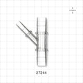 Y Connector, Reducer, Barbed, Clear - Fits 1/4 inch ID Tubing (0.25 inch, 6.35 mm); Fits 1/2 inch ID Tubing (0.5 inch, 12.7 mm) - 27244