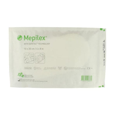 Molnlycke Health Care Mepilex Foam Dressing 4x8" Sterile Non-Adherent Self-Adhesive Absorbent LF, 9 BX/CA - 294299