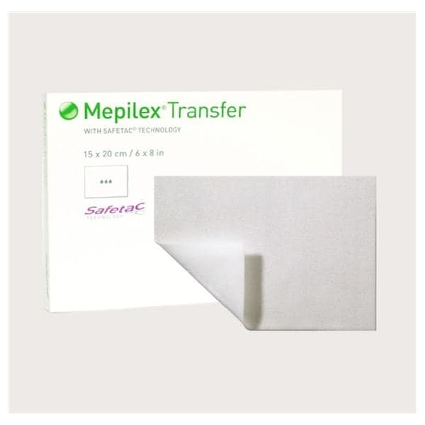 Molnlycke Health Care Mepilex Transfer Foam Dressing 6x8" Sterile Non-Adherent Adhesive Absorbent LF, 8 BX/CA - 294899