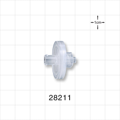 Hydrophobic Filter, Female Luer Lock Inlet, Male Luer Lock Outlet - 17 mm; 0.45 micron - 28211